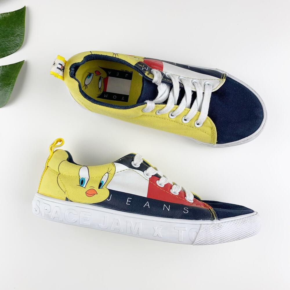 Tommy Hilfiger Jeans x Space Jam Tweety Bird Casual Sneakers Kids 2 - Picture 1 of 15